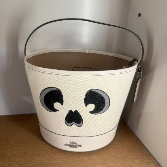 coach Trick Or Treat Bucket With Halloween Ghost cw535 - Picture 1 of 6
